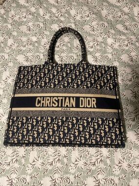 Dior Navy and Beige Christian Dior Tote